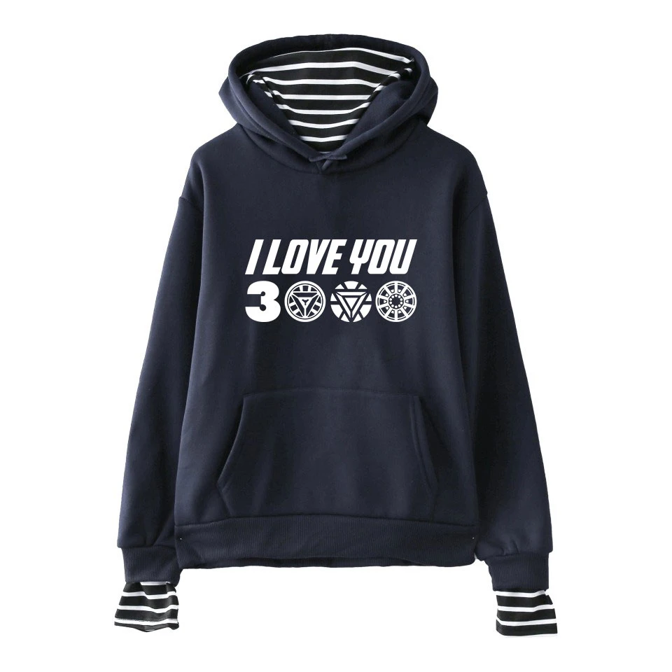 Толстовка с капюшоном и принтом I love you 3000 модный Удобный Повседневный комплект из
