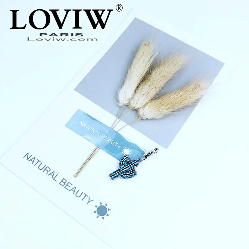 Очаровательная подвеска с голубым КАКТУСОМ модные ювелирные изделия трендовые