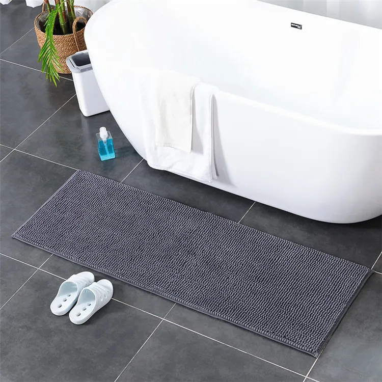 Темно-серый Длинный размер коврик для ванной комнаты ковер синель коврик для ванной нескользящие коврики для ванной боковой водопоглощающий напольный коврик для туалета 50*120 50*140 см - Цвет: Темно-серый