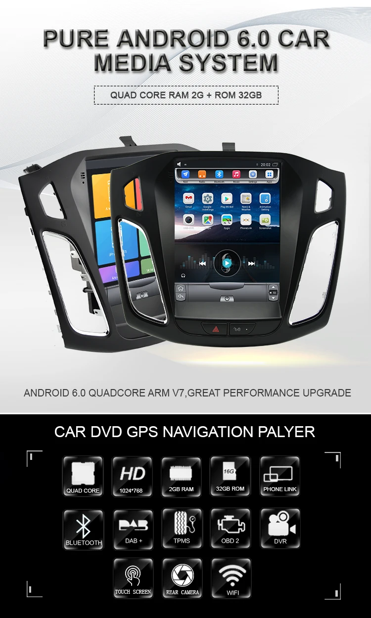 Navivox 10," 2 Din Android 6,0 Автомобильный gps Мультимедиа для Ford Focus салон 2012- видео радио плеер Навигация стерео вертикальный