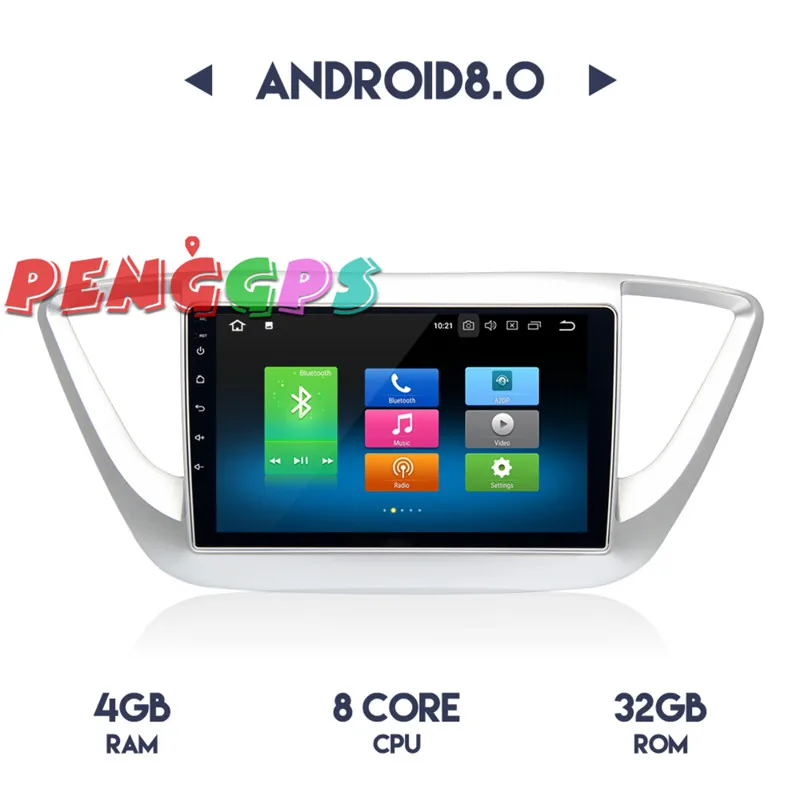 Автомобильный стерео Мультимедиа Радио Android gps для hyundai Solaris 2017 2018 verna I25 4 Гб + 32 8 core