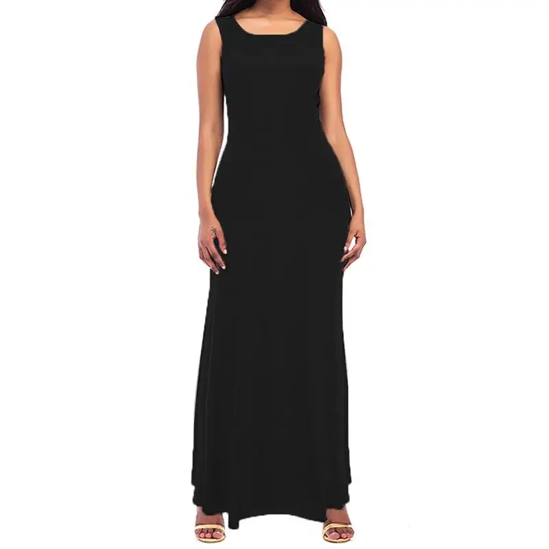 

Causal Maxi Vestidos Women Summer Sleeveless Dresses Sexy Slim Vest Dress T-Shirts Dress WS5655C