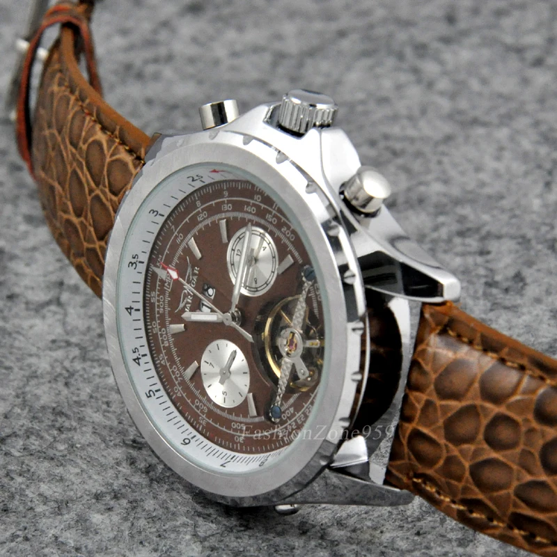 Роскошные Брендовые мужские армейские механические часы JARAGAR automatic Tourbillon