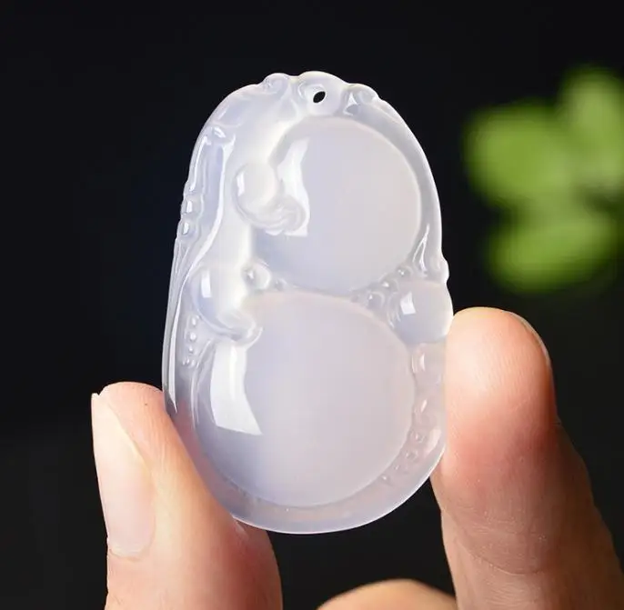 Натуральный фиолетовый халцедон новый изготовленный Тыква Fu Lucky денежный кулон