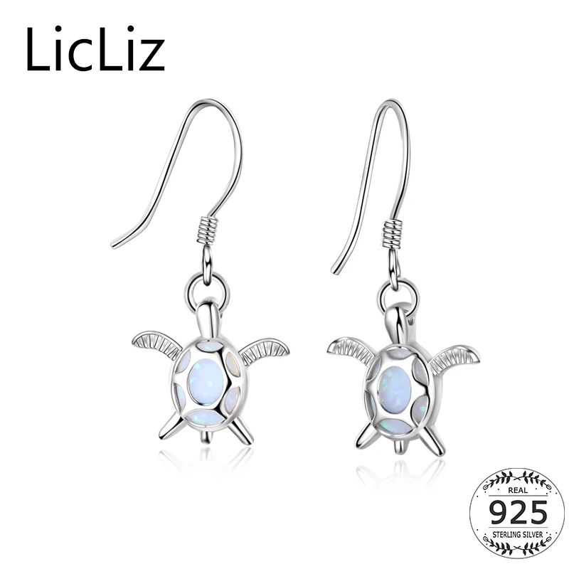 Женские серьги подвески из серебра 925 пробы с голубым опалом|drop earrings|earrings womenearring