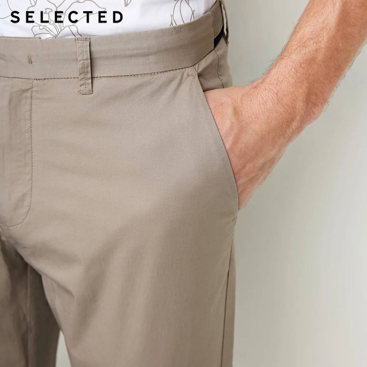 SELECTED 2019 Spring Summer New Men Slim Fit Pure Color Cotton Casual Pants Trousers |4182W2519 | Мужская одежда