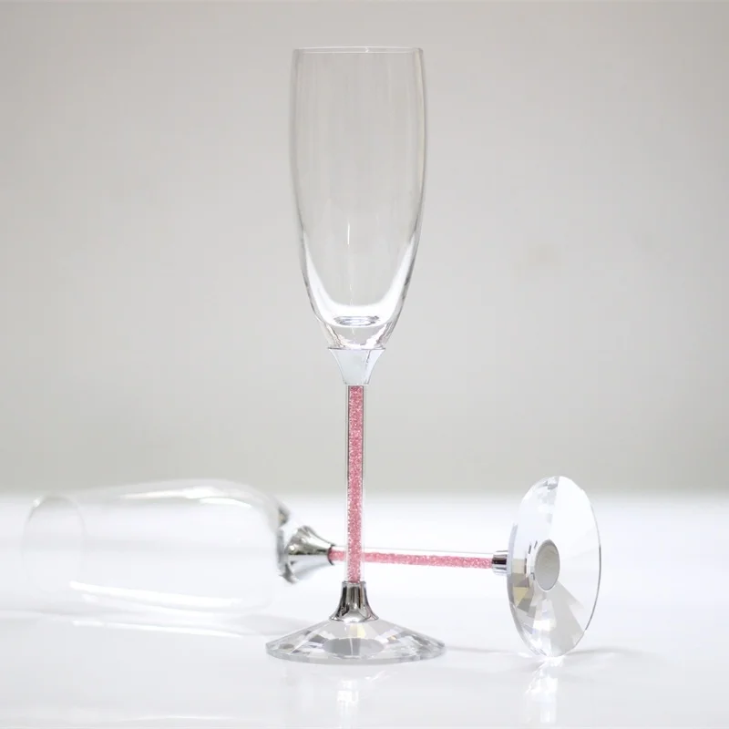 2020 персонализированные хрустальные свадебные очки розового цвета для