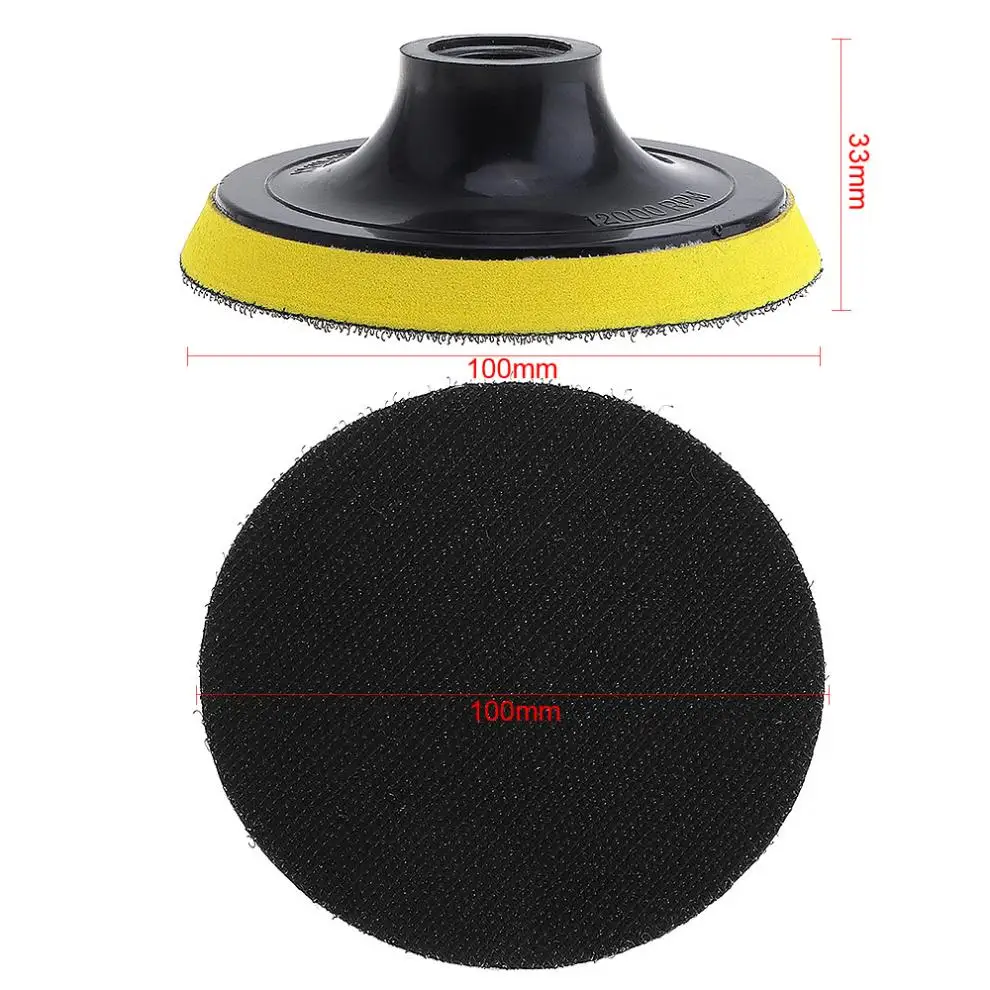 4 Inch Yellow Electric Suction Pad Self-adhesive Sandpaper Disc with Threaded Hole for Automotive / Metal Polishing | Инструменты