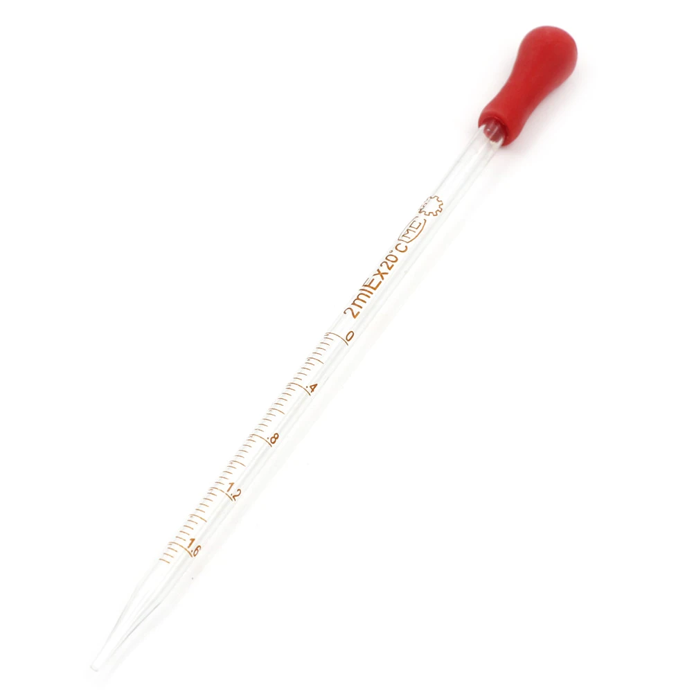 

1Pc 0.5ml/2ml/3ml Red Rubber Head Glass Dropper Glass Pipette Lab Dropper Pipet With Scale Line Transparent