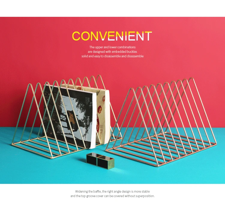 

desk decoration Nordic wrought iron small bookshelf desktop decoration storage rack simple newspaper rack