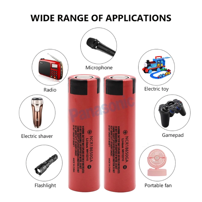 Panasonic NCR 18650GA 30A разрядка 3,7 V 3500mAh 18650 аккумуляторная батарея для игрушечного фонарика Плоская верхняя литиевая батарея