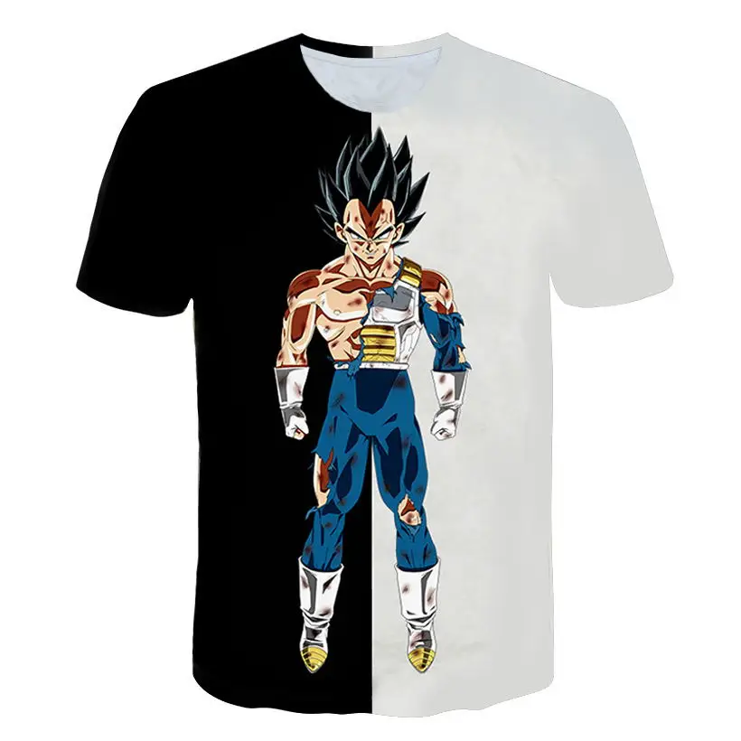 Футболка Dragon Ball DBZ Bulma Super Saiyan vegeta 3D Мужская футболка с аниме Goku Goten Gohan Harajuku Lonzo