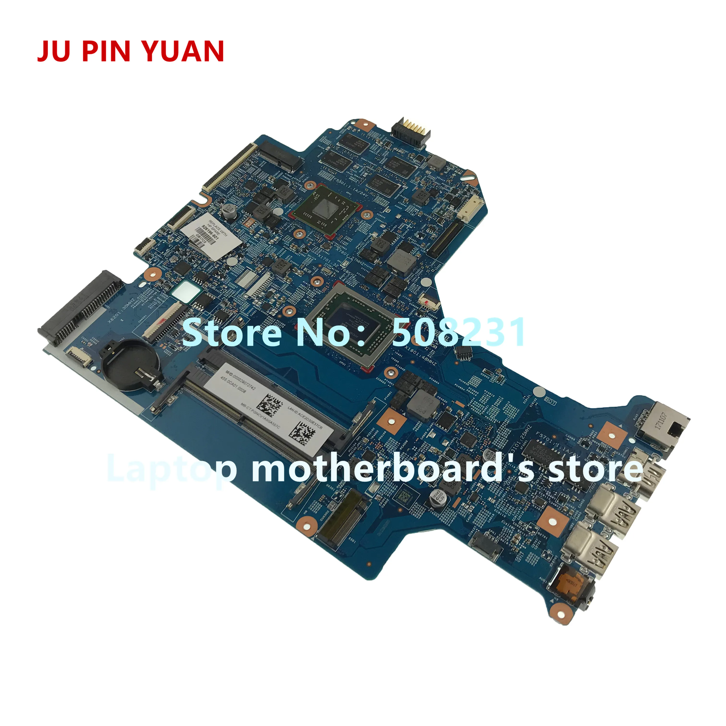 Ju pin yuan 926305-601 G75A DAG75AMBAD0 для ноутбука hp Pavilion power 15-CB материнская плата для ноутбука GTX1050 4 Гб i7-7700 полностью протестирована