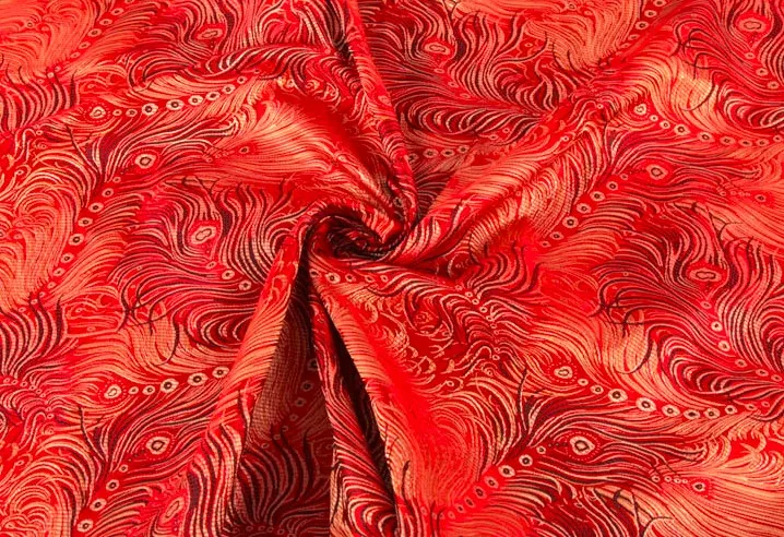 

2018 Hot Sale Graceful Curve Peacock Ancient Costume Brocade Fabric