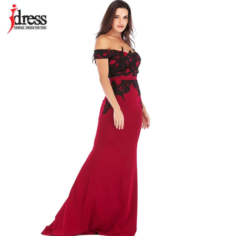 IDress Высокое качество Robe De Soiree летнее макси платье женское платье большого размера Свадебные Кружева Bodycon Вечерние длинные платья