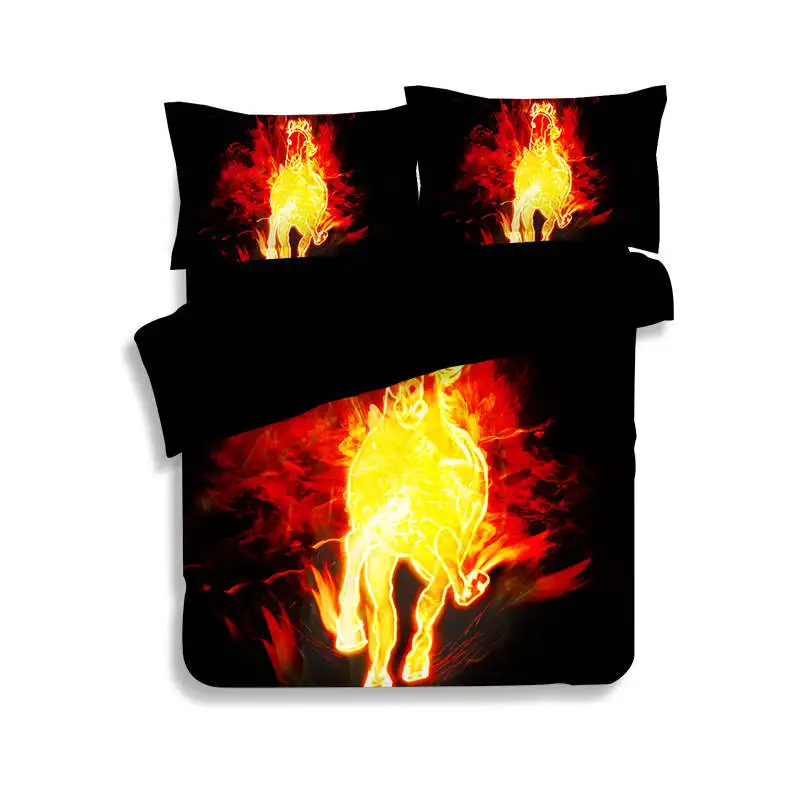 3 шт. комплект постельного белья с 3D принтом Огненные лошади|king size|king size duvetbedding set |