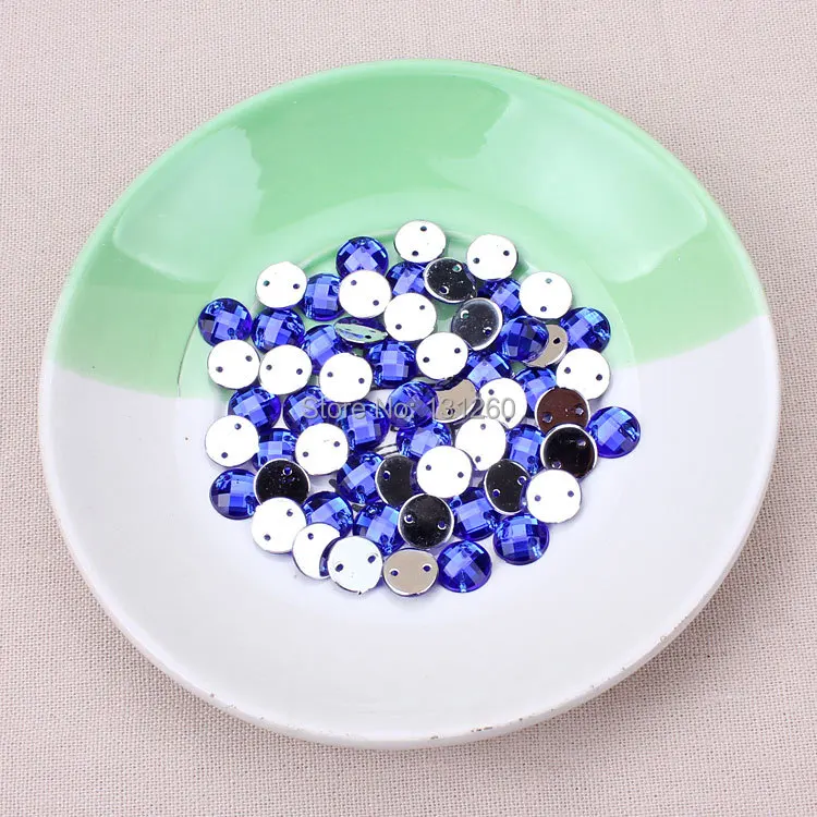 100 шт./лот 8 мм красный синий белый цвет цветные пришитые на камень с плоской