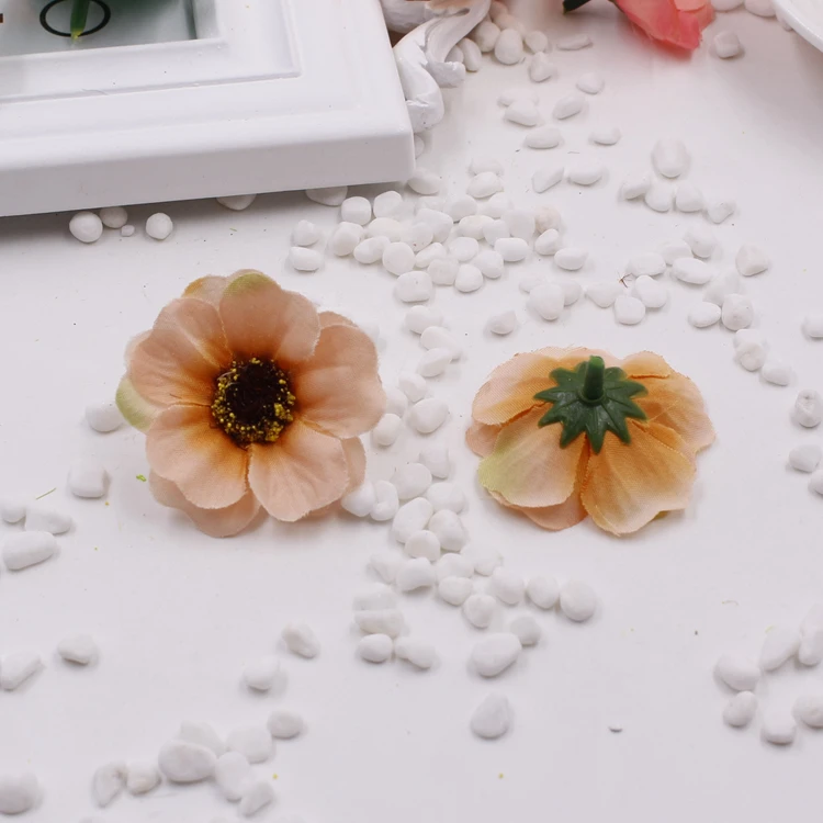 10pcs/lot silk chrysanthemum flower simulation DIY handmade cloth flowers small sunflower head | Дом и сад