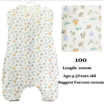 Animal 100 Muslin Cotton Baby Thin Slumber Sleeping Bag Cotton toddle Sleep Sack Cute Cartoon Sleep Bag children Kick Quilt - Цвет: Animal 100