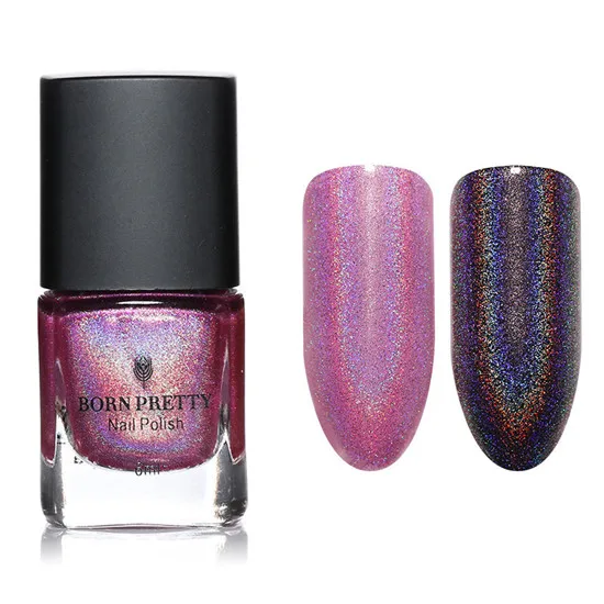 Color 3 Born Pretty 6 мл голографический лак для ногтей 12 цветов Блеск голографический лак для ногтей набор Голограмма Эффект лак для нейл-арта нет необходимости светодиодный светильник - Цвет: Color 3