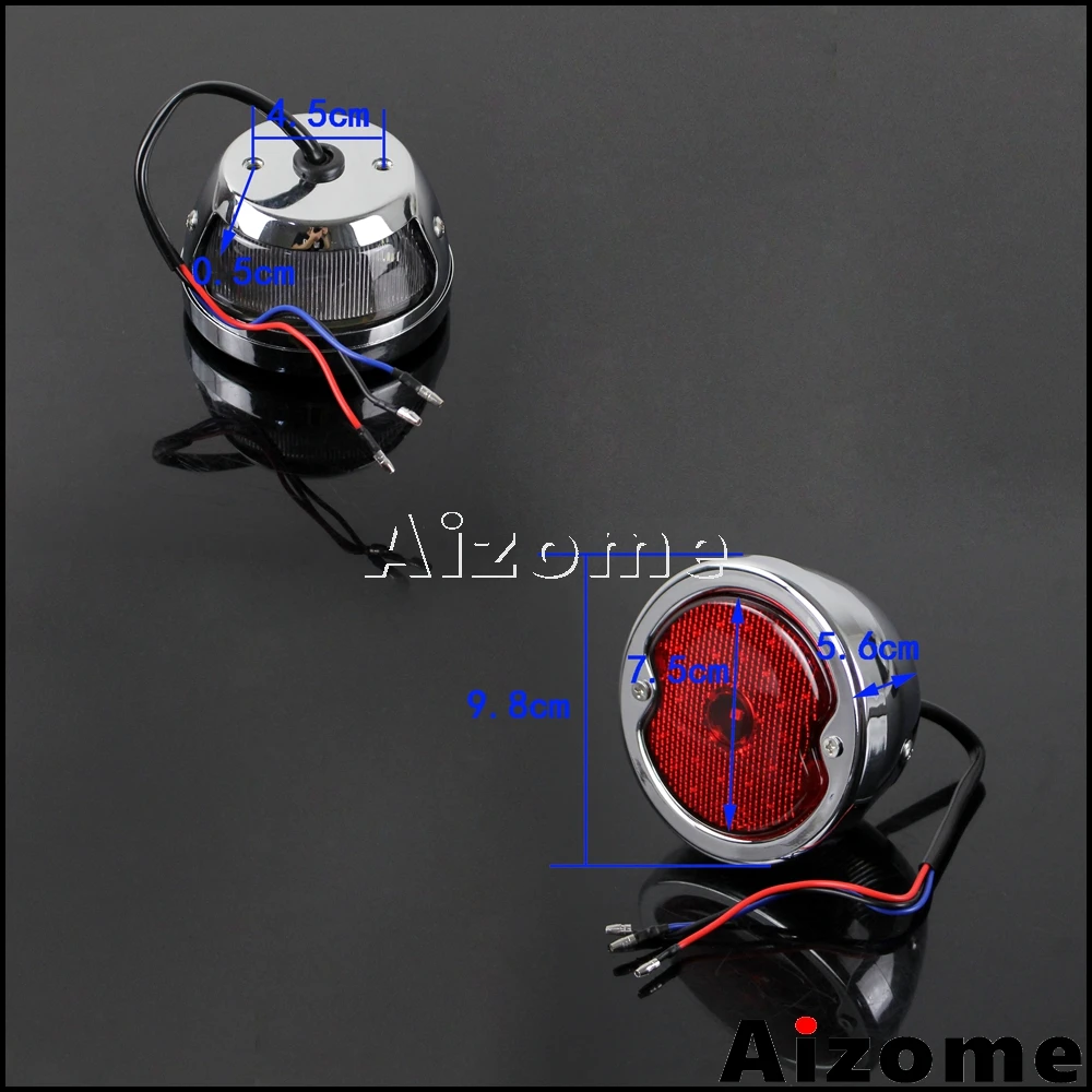 Мотоциклетный светодиодный задний фонарь с красными линзами для Harley Custom Cafe Racer