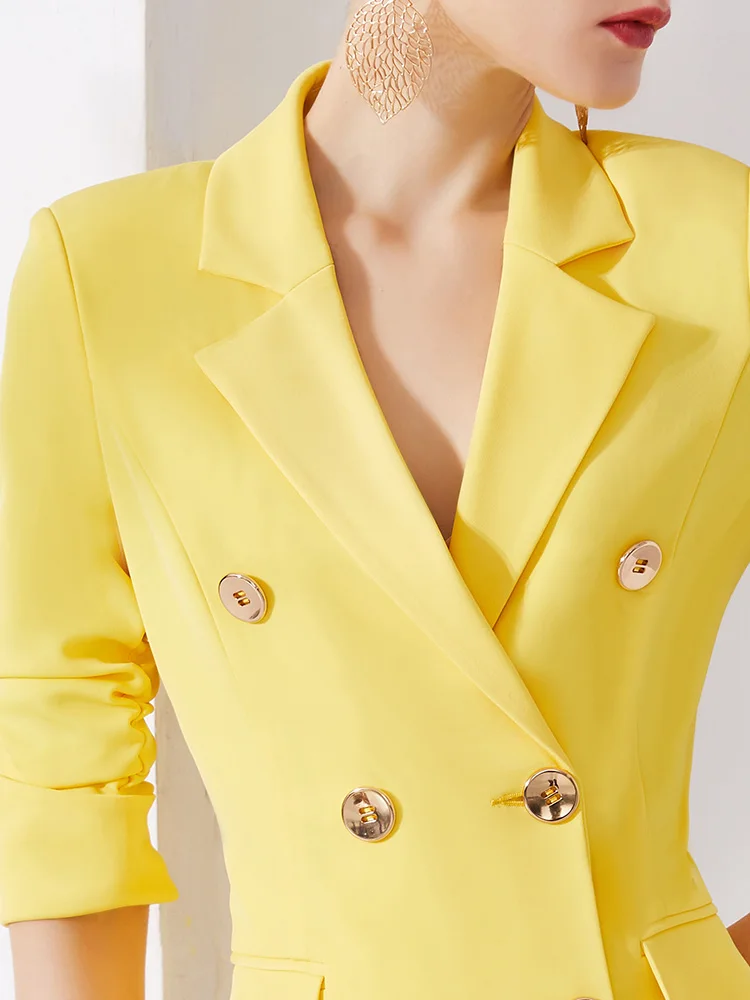 Zipipiyf,, весеннее, женское, новинка, половина рукава, с рюшами, ol, вечернее платье, двубортное, vestidos de oficina elegantes AB275