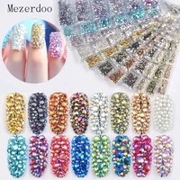 1pack mix ss4 ss16 nail rhinestones colorful ab crystal glass stone non hot fix flat back strass gems shiny nail art decorations