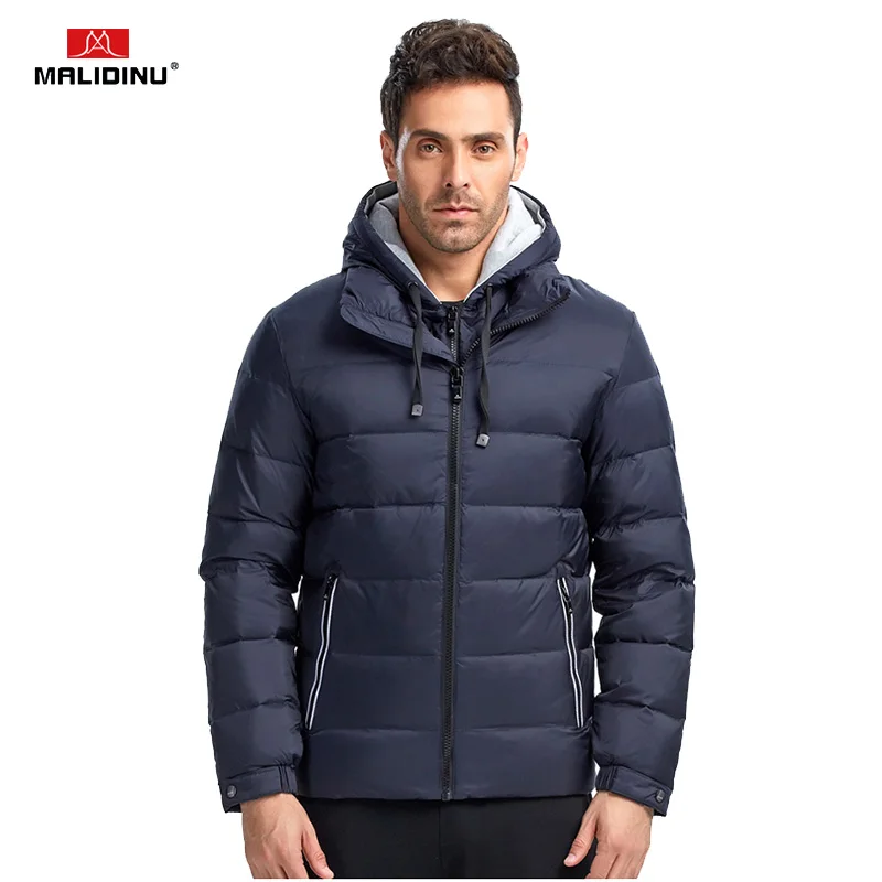 

MALIDINU 2021 Down Jacket Men Winter Down Coat Brand Warm Winter Jacket Men 70%White Duck Down Puffy Jacket Mens Jackets Coats
