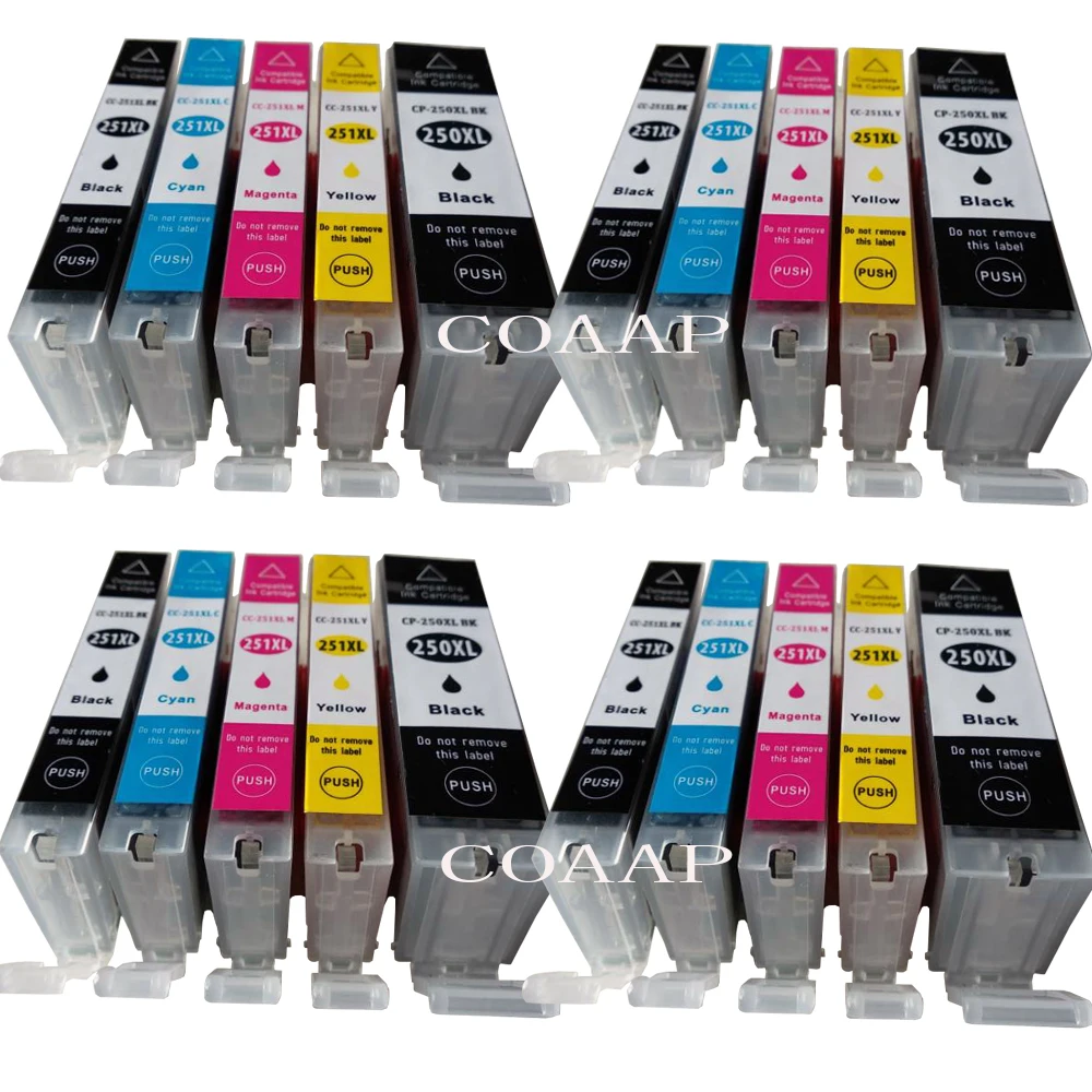 20 Compatible PGI 250 CLI 251 ink cartridge For canon PIXMA MG5420 MG5422 MG5520 MG5522 MG6420 IP7220 MX722 MX922 IX6820 printer |