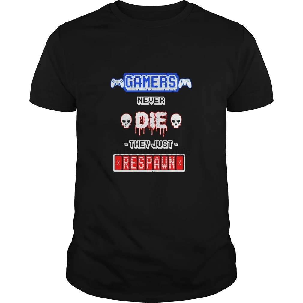 Мужская футболка с коротким рукавом Gamers Never Die Esports Подарочная для геймеров крутая