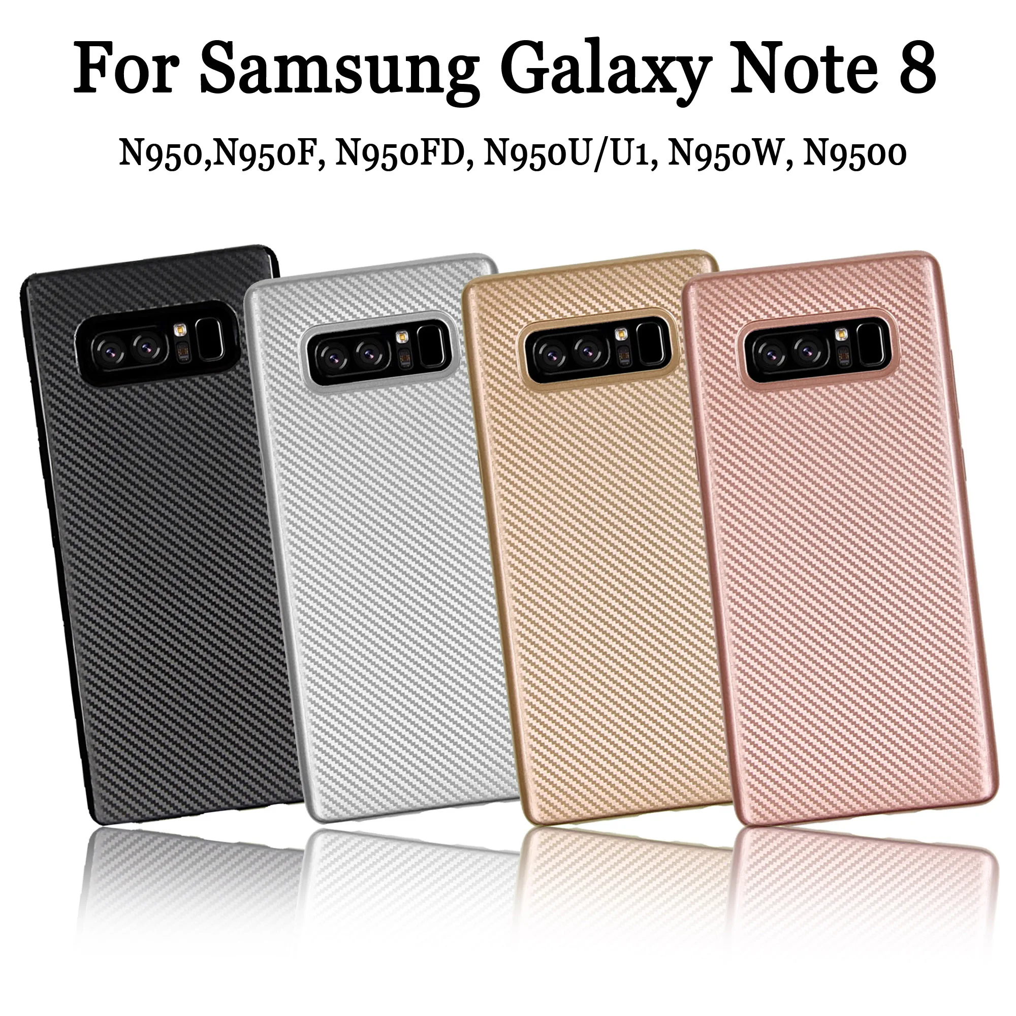 Для Samsung Galaxy Note 8/Note 9 чехол Модный тонкий мягкий из углеродного волокна ТПУ