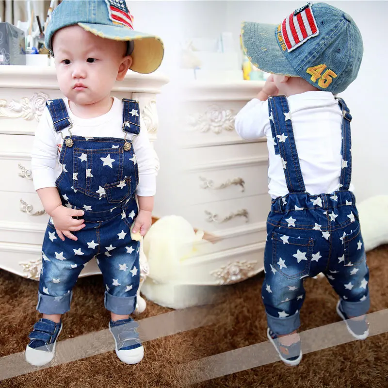 Осенний детский комбинезон детские ковбойские брюки на лямках со звездами для