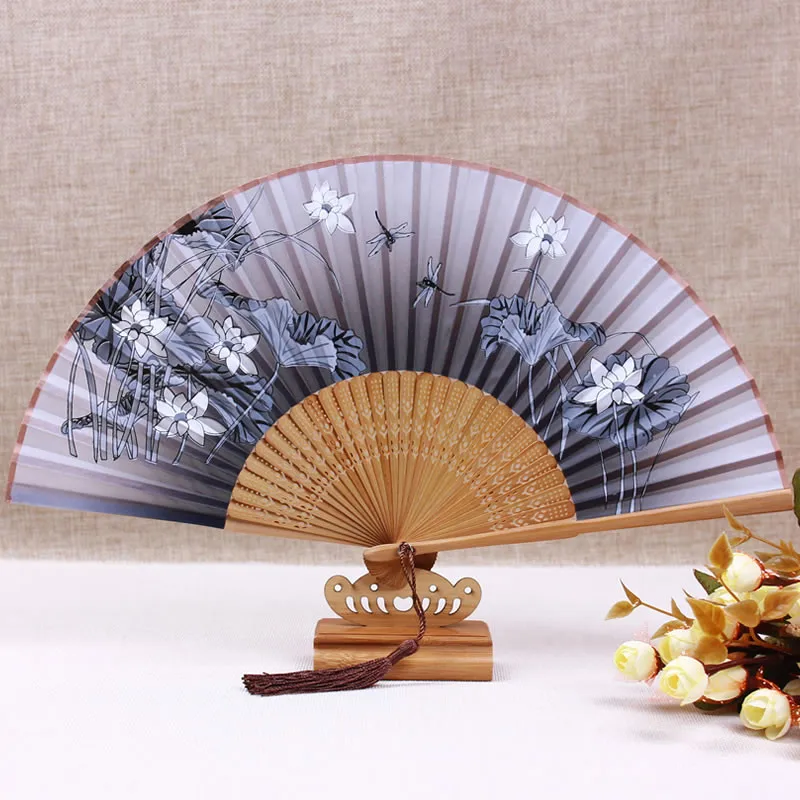 Классический женский Ручной Веер в китайском стиле ветер японском вишня