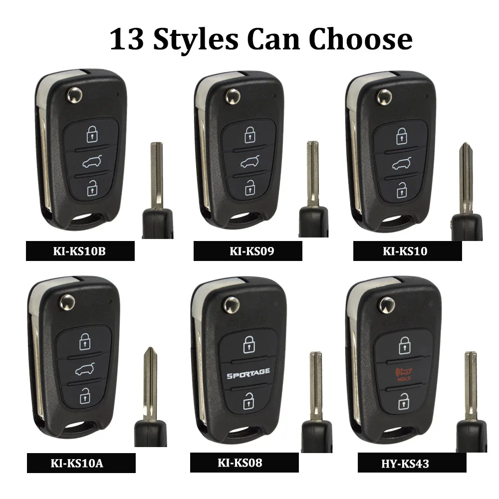 OkeyTech пустой чехол для ключей силиконовый откидной складной Hyundai Tucson ix25 ix35 Kia Ceed Rio 3