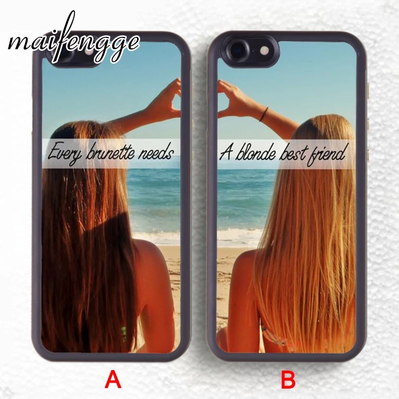 Пара чехлов maifengge you are my best friends BFF tow girls для iPhone 11 12 Pro X XR XS MAX 5 6 7 8 Plus samsung s8 s9 s10|phone