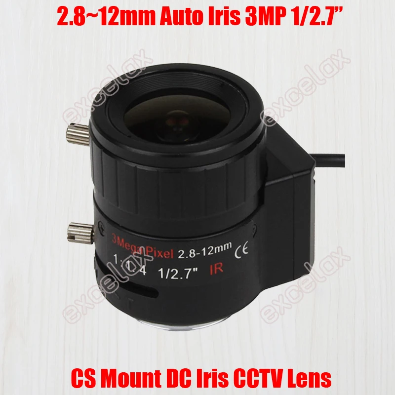 3MP 1/2.7 &quot2 8 12 мм F1.4 ручной варифокальный DC Авто Iris CCTV ИК Объектив CS Mount для 1080P 2MP