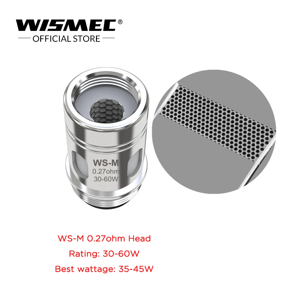 Оригинальный атомайзер Wismec Amor NSE Емкость 2 мл/3 мл для MTL и DL vaping с WS Mesh катушки