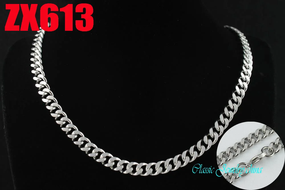 14 &quot 38&quot Длина 7 мм боковая цепочка из нержавеющей стали ожерелье с обеих сторон