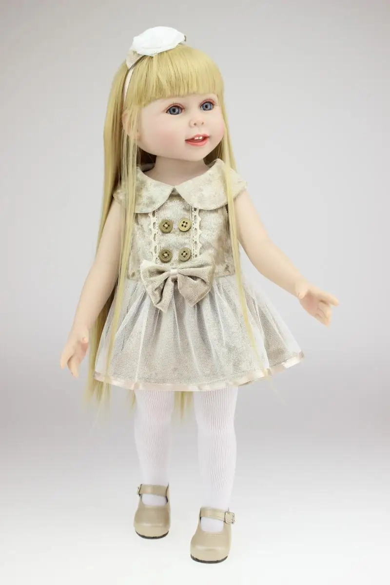 

45cm girl bebes reborn doll soft straight hair Dolls Princess Reborn Baby dolls full handmade newborn baby doll baby toys girls