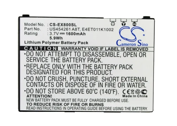 

Cameron Sino High Quality 1600mAh Battery BT0010T002,E4ET011K1002 for Acer Tempo M900,For E-TEN glofiish M750, M800, M810, X800