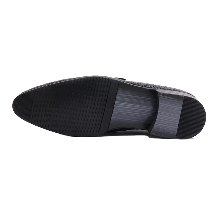 

Luxury Alligator Pattern Genuine Leather Men's Monk Straps Loafers Round Toe Handmade Height Increasing Man Casual Shoes YMX146