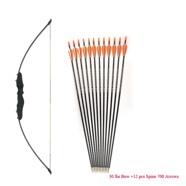 Black Bow Arrow 12 51 дюймов 30 фунтов прямой Лук Сплит вход лук для стрельбы из лука охота стрельба практика для российских клиентов - Цвет: Black Bow Arrow 12