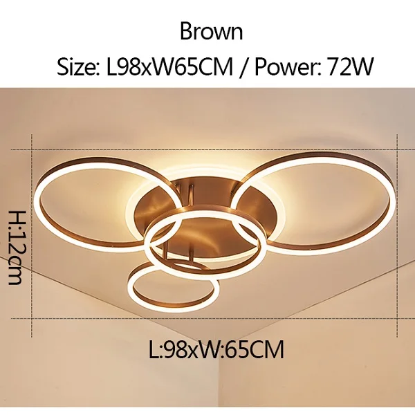 brown L98xW65CM Коричневые/белые современные светодиодные потолочные лампы для гостиной спальни Plafon Inddor Домашнее освещение потолочный светильник Домашнее освещение светильники - Цвет корпуса: brown L98xW65CM
