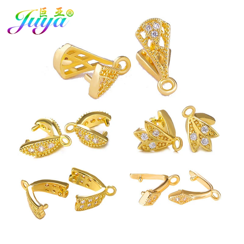 

DIY Earrings Material Handmade Clamp Pinch Clip Bail Hook Accessories For Women Crystals Agates Pearls Earrings Necklaces Making