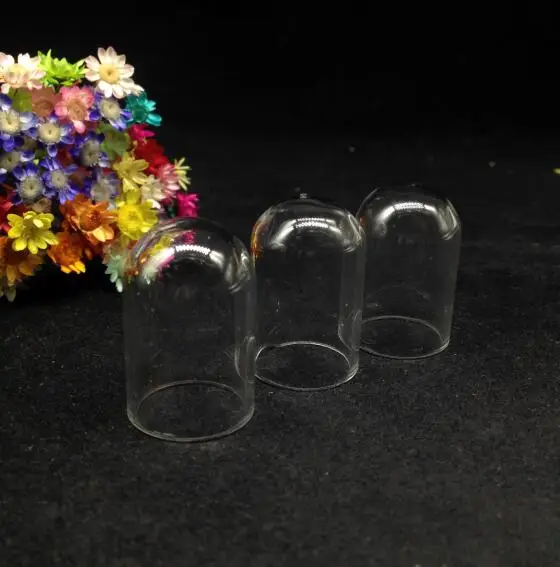 

100pcs 30*20mm clear cute bell jar shape glass globe glass wish bottle cover necklace pendant glass vials diy jewelry accessory