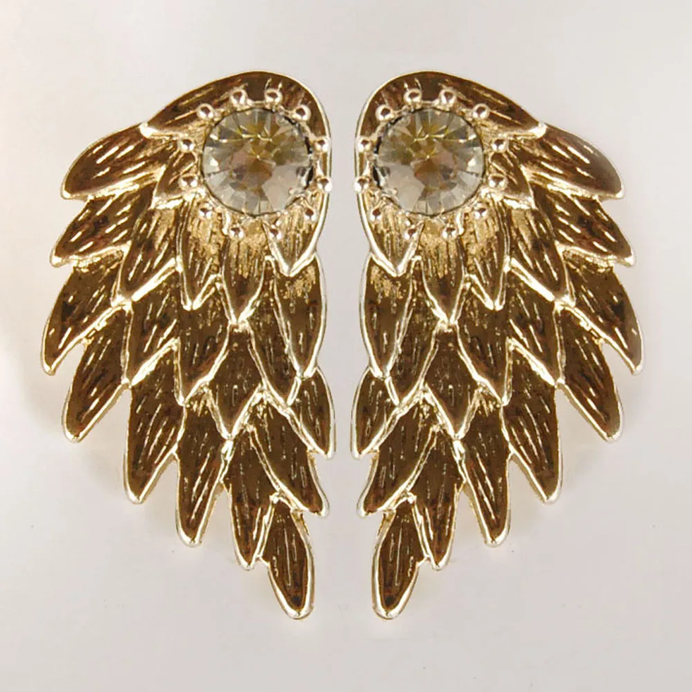 Женские крутые ювелирные украшения крылья ангела стразы сплав висячие серьги