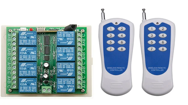 Беспроводной Радиочастотный релейный переключатель 12 В постоянного тока 8