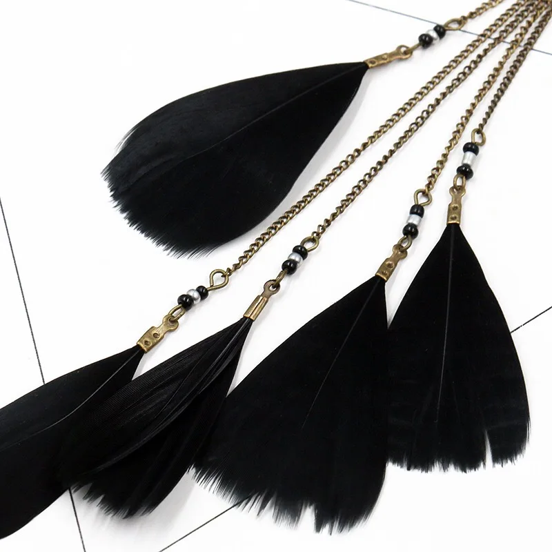 Богемные длинные висячие серьги с перьями для женщин bijoux этнические богемные