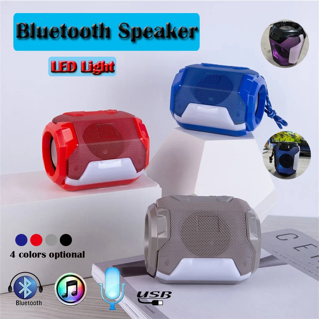 HIFI Portable Wireless Bluetooth Speaker With LED Light Support Memory card U Disk TF Subwoofer Music | Электроника