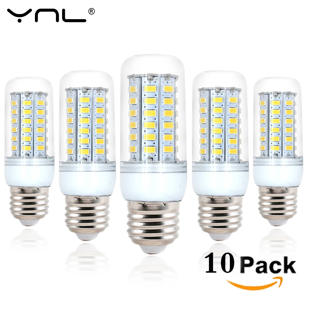 

10pcs Lampada LED Lamp E27 220V 240V LED Corn Bulb SMD5730 Lamp LED Bulbs 24/36/48/56/69LEDs Home Decorated Chandelier Lights